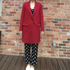 Zara wool mix claret pea coat